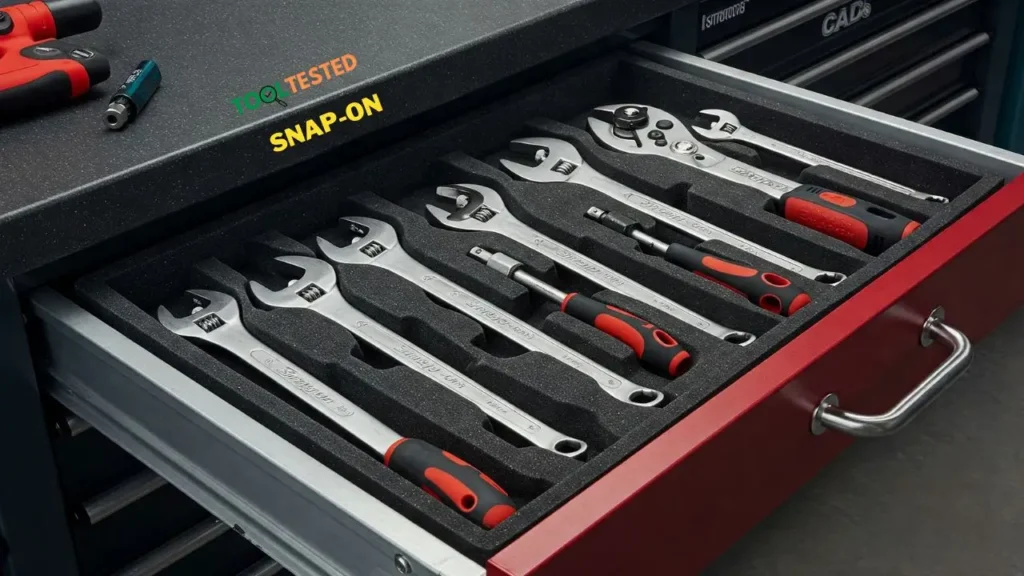 Snap-on Flare Nut Wrenches in Foam Inserts - Proper storage solutions to protect and organize premium tools for longevity.