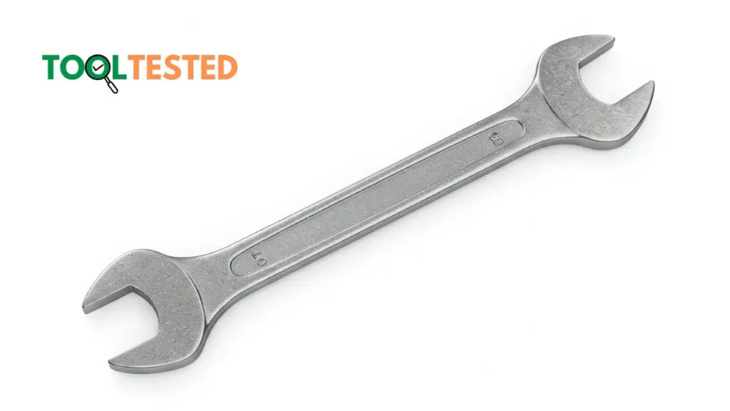 What is a wrench? Close-up of an open end wrench, illustrating the basic design. Learn more about wrenches at Tool Tested.