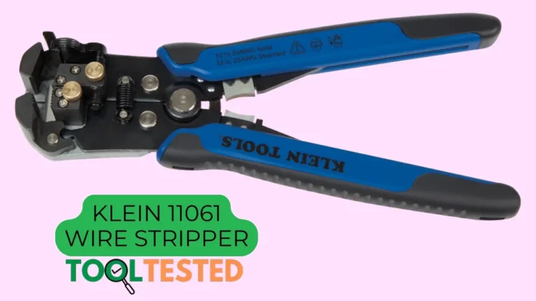 Feature image of Klein 11061 Self-Adjusting Wire Stripper, showcasing branding and tool. Reviewed by Tool Tested for electrical wire stripping performance.