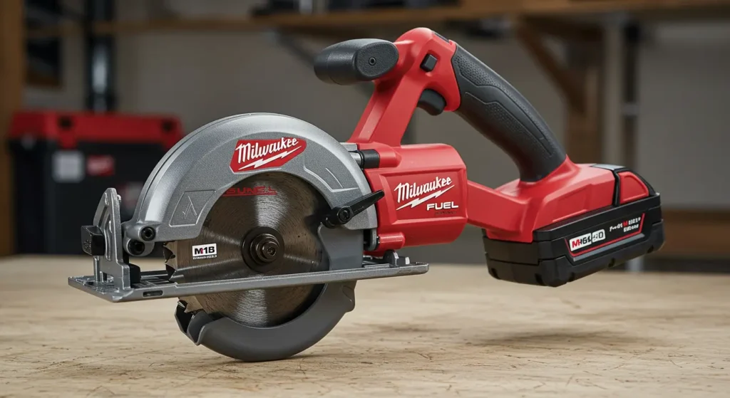 The Milwaukee 2834-20 circular saw featuring its modern and refined design.