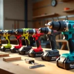 A lineup of the 7 best cordless drills from top brands like DeWalt, Milwaukee, and Flex, arranged on a workbench for a lab-tested review by Tool Tested.