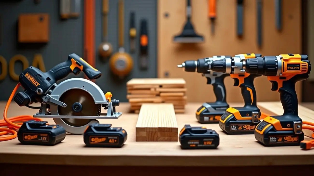 A side-by-side visual comparison of a corded circular saw and a cordless one on a workbench, illustrating the key difference between corded vs cordless tools, reviewed by Tool Tested.