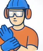 A person wearing a hard hat, safety glasses, hearing protection, and work gloves while working on a DIY projects. This image highlights essential DIY safety tools and is a great visual for the Tool Tested website.