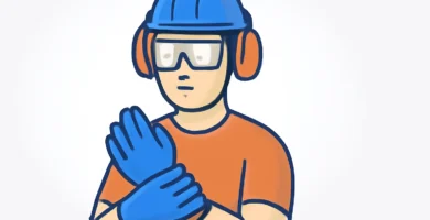 A person wearing a hard hat, safety glasses, hearing protection, and work gloves while working on a DIY projects. This image highlights essential DIY safety tools and is a great visual for the Tool Tested website.
