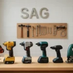 Budget vs Premium Power Tools comparison in a Smart AI Gears workshop, showcasing a mix of tools for various projects.